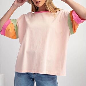 Bundle for Achisholms 8 - 2 Pink XL Colorblock tee + 1 Aqua XL Colorblock tee